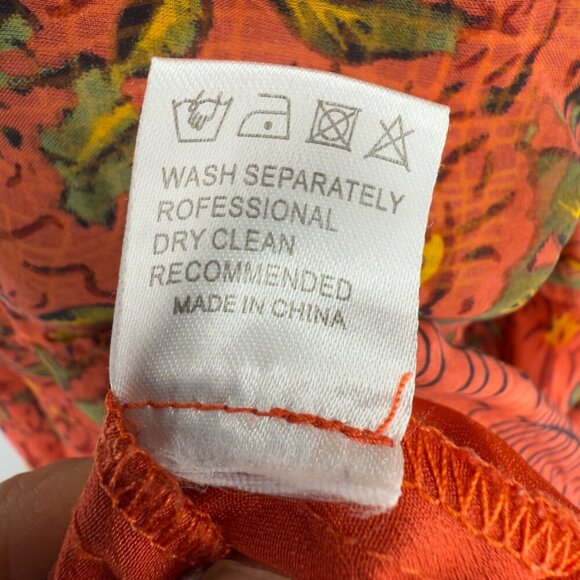 MARC JACOBS Silk Floral Designer Vibrant Red Yellow Summer Short sleeves Dress M - Picture 8 of 8